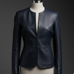 بلزر جلد طبيعي خامة نبه لون كحلي نسخة