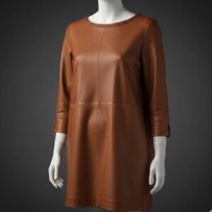 تونيك جلد طبيعي خامة نبه لون بني