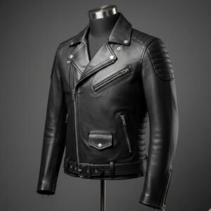 جاكت جلد طبيعي خامة ممطازة هارلى اسود
