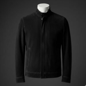 جاكت جلد طبيعي نبه شمواه لون اسود